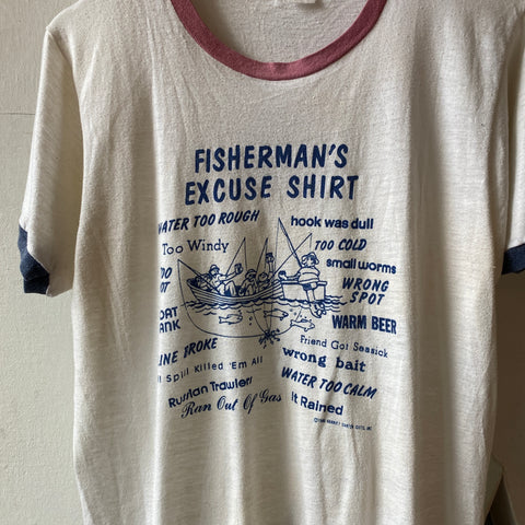 80's Fisherman Ringer Tee - Large