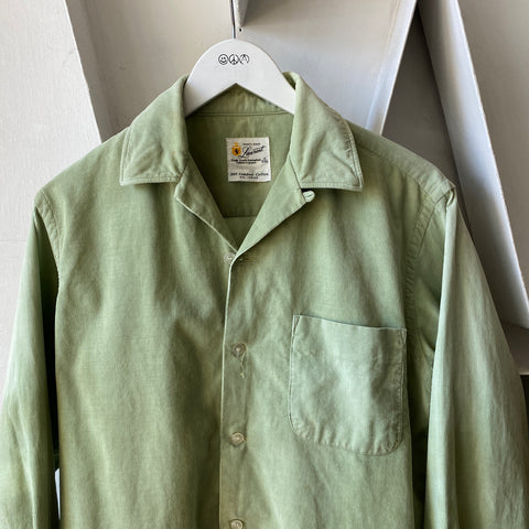 60's Corduroy Camp Collar Shirt - Medium