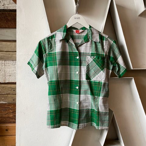 70’s Plaid Button Down - XS