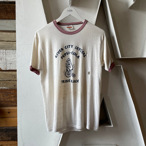 70’s Hanes Trike Race Ringer Tee - Large