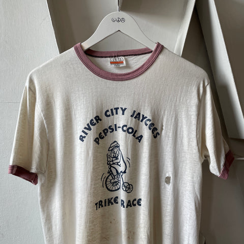 70’s Hanes Trike Race Ringer Tee - Large