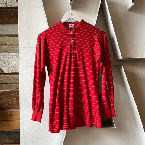 70’s Candy Cane Duofold Henley Thermal - Medium