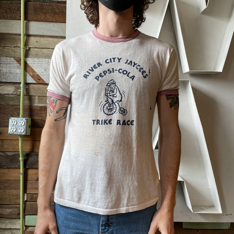70’s Hanes Trike Race Ringer Tee - Large