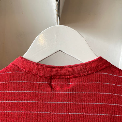 70’s Candy Cane Duofold Henley Thermal - Medium