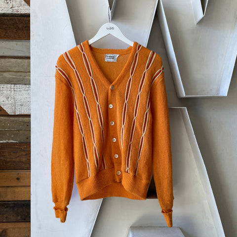 60’s Patterned Mohair Cardigan - Medium
