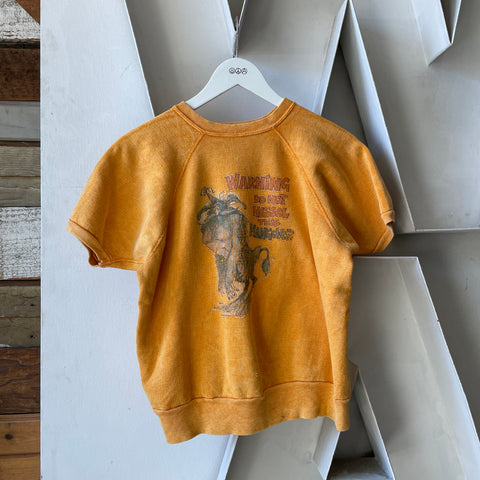 70’s Hangover Warning Short Sleeve Sweatshirt - Medium