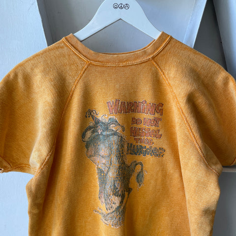 70’s Hangover Warning Short Sleeve Sweatshirt - Medium