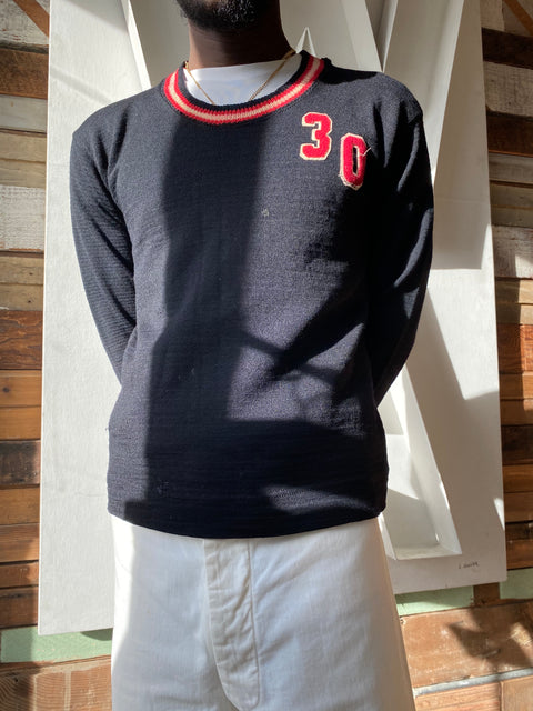 40's Wool Scoop Neck Sweater - Medium