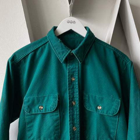 80's Green Button up - Large