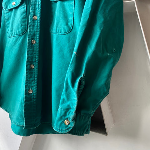 80's Green Button up - Large