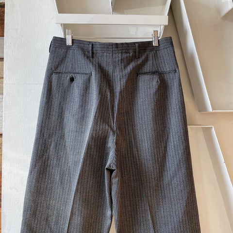 50’s Striped Pleated Trousers - 30” x 29”