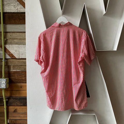 70's Striped Work Shirt - Large