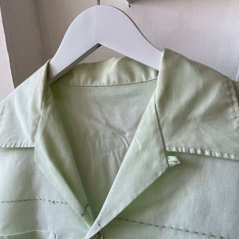 60's Short Sleeve Loop Collar Shirt - XL