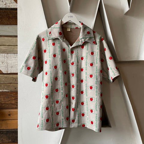70’s Apple Print Party Shirt - Medium