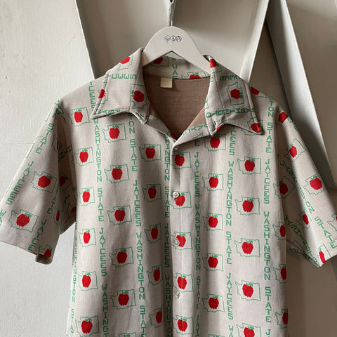70’s Apple Print Party Shirt - Medium