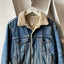70’s Silver Spur Sherpa Denim Jacket - Large