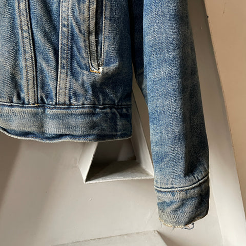 70’s Silver Spur Sherpa Denim Jacket - Large
