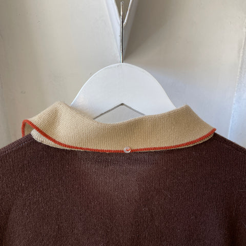 60’s Pointed Collar Knit Pullover - Medium