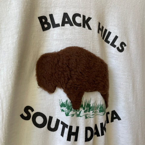 70’s Black Hills Fuzzy Buffalo Ringer Tee - Medium
