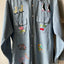 70's Embroidered Chambray - Large