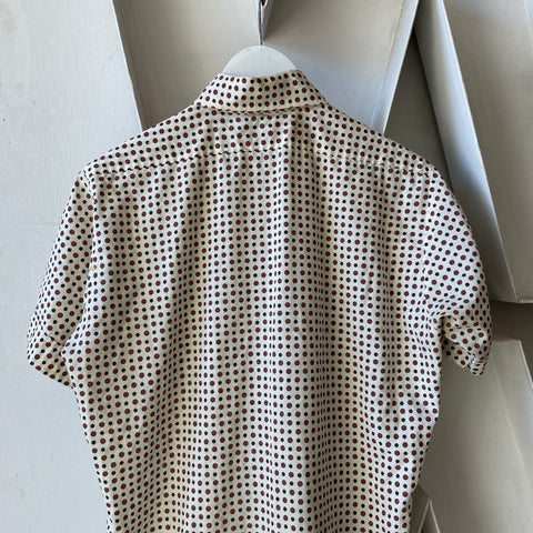 60’s Polka Dot Patterned Party Shirt - Medium