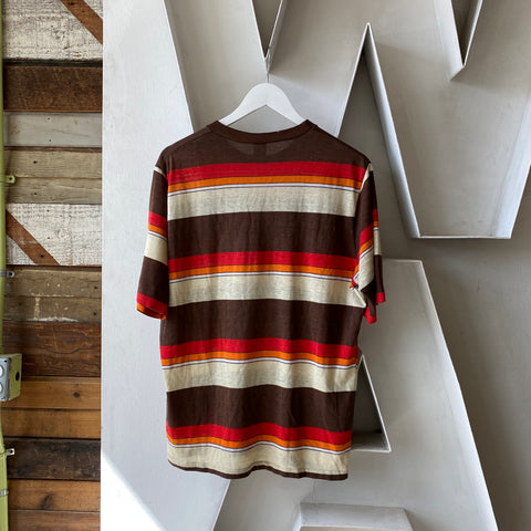 70's Thrashed Striped Tee - XL