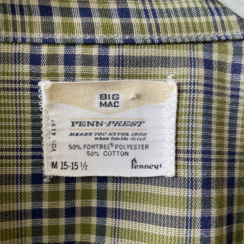 60’s Penney’s Plaid Button Up - Medium