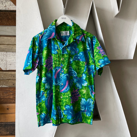 70’s Kauai Barkcloth Aloha Shirt - Medium