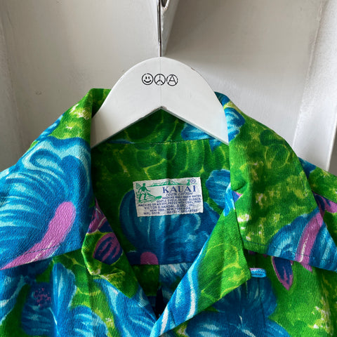 70’s Kauai Barkcloth Aloha Shirt - Medium