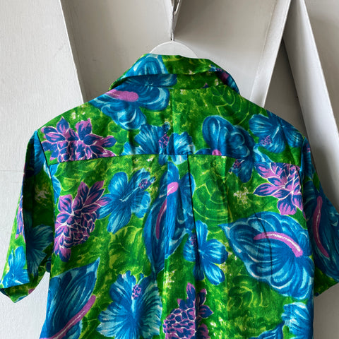 70’s Kauai Barkcloth Aloha Shirt - Medium