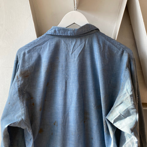 60's USN Chambray Shirt - Large