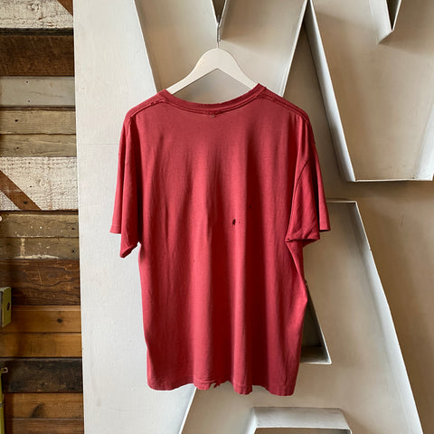 80's Red Pocket Tee - Large