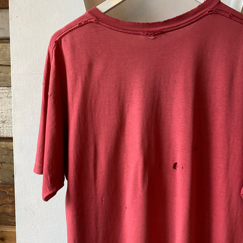 80's Red Pocket Tee - Large