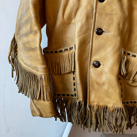 40’s Fringed Buckskin Jacket - Small