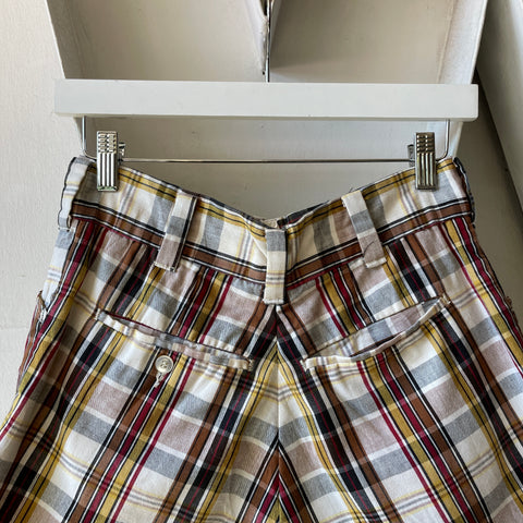 60’s Madras Plaid Shorts - 26” x 3”