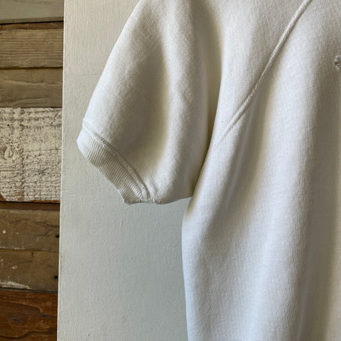 60's Short Sleeve White Sweat - Medium