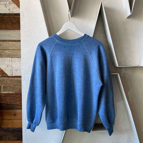 70's Heathered Blue Raglan - Large