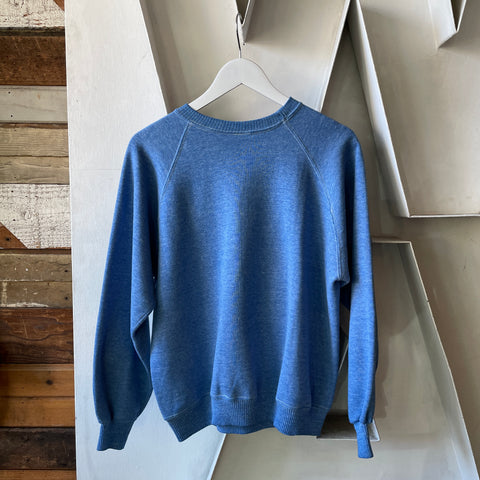 70's Heathered Blue Raglan - Large