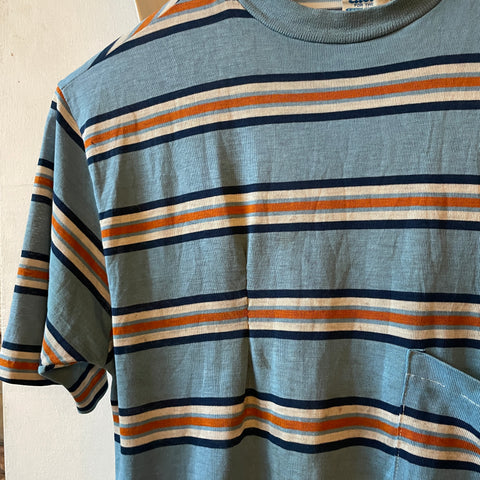 70’s Thrashed Striped Pocket Tee - Small