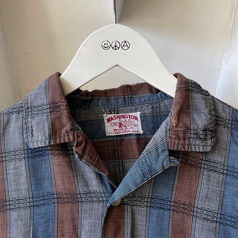 60’s Thrashed Plaid Loop Collar - Small