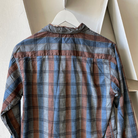 60’s Thrashed Plaid Loop Collar - Small