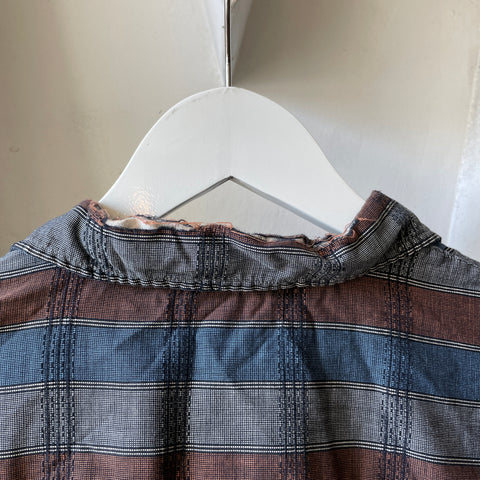60’s Thrashed Plaid Loop Collar - Small