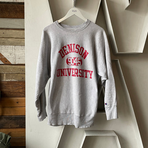 80’s Denison University Reverse Weave Crewneck - Large