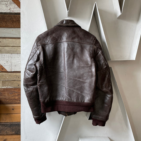 50’s Horse Hide Leather Jacket - Medium