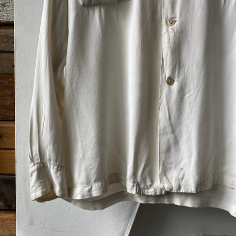50's Rogue Fol-O-Thru Rayon Shirt - Large