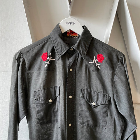 70’s Embroidered Western Shirt - Small