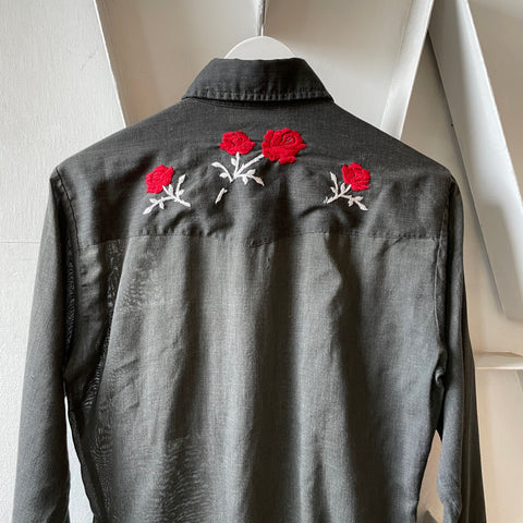 70’s Embroidered Western Shirt - Small