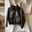 70's Leather Bomber - Medium