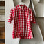 60’s Red Plaid Button Down - Medium