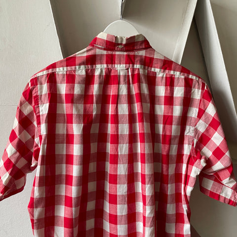 60’s Red Plaid Button Down - Medium